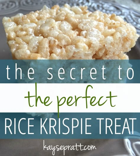 Quite possibly the best rice krispie treat you'll ever taste. Here's the secret to making the treat you'll become neighborhood-famous for! Summer Rice Krispie Treats, Rice Krispie Treats Original Recipe, Crispy Treats Recipe, Rice Crispy Treats Recipe, Rice Krispie Bars, The Best Rice, Best Rice, Krispie Treats Recipe, Rice Recipes For Dinner