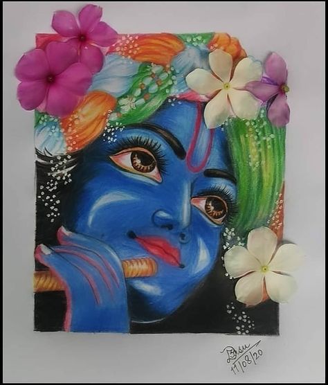 Krishna Ji Painting Watercolor, Krishna Ji Painting, Krishna Portrait, Krishna Wall Painting, Krishna Rangoli, Pencil Sketch Portrait, Rangoli Designs Simple Diwali, Dragonfly Tattoo Design, Ganesh Art Paintings