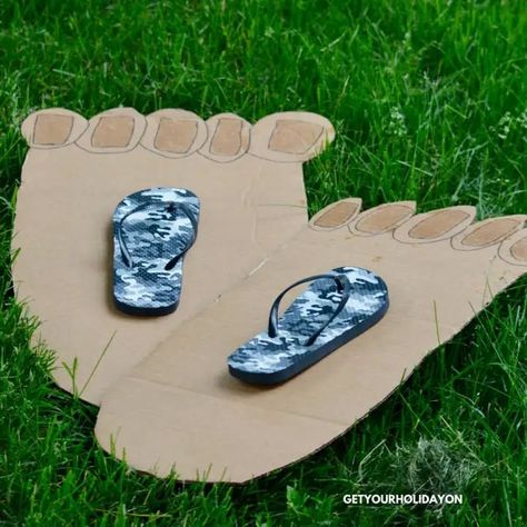 Dinosaur Party Games, Bigfoot Birthday, Fall Party Games, Foot Games, Camp Games, Finding Bigfoot, Outdoor Party Games, Jurassic Park Movie, Doc Martens Outfit