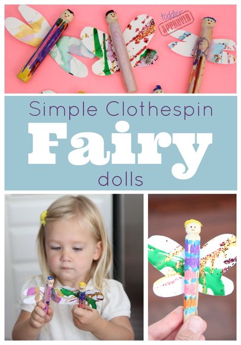 Toddler Approved!: Simple Clothespin Fairy Dolls {& Fairytales} Clothespin Fairy, Art Ideas For Kids, Preschool Family, Fairy Tale Crafts, Fairy Tea Parties, Playful Learning, Toddler Activity, Spin Art, Fairy Crafts