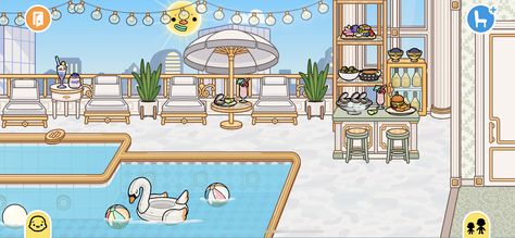 Toca Boca Room Ideas Pool, Toca Boca Hotel Ideas, Toca Life World Aesthetic Pfp, Blonde With Blue Eyes, Toka Boka, Free House Design, Disneyland Tickets, Minecraft Room, Easter Bunny Ears