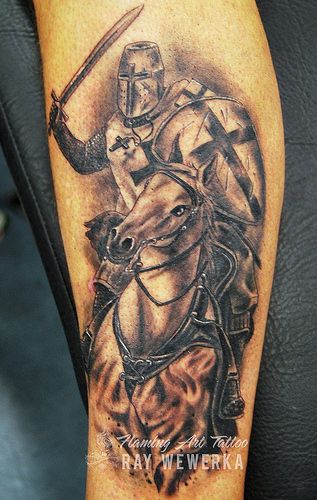 Knights templar tattoo | More art and tattoos here; www.face… | Flickr Serbian Tattoo Ideas, Serbia Tattoo, Serbian Tattoo, Templar Tattoo, Knight Tattoos, Templar Knight Tattoo, Masonic Tattoos, Historical Tattoos, Gladiator Tattoo