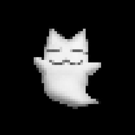 #gfx #icon #like4like #aesthetic #decor #picoftheday #cute #pixel #pixelart #rockart #glitter #sparkle #pfp #discord #anime #stickers #diary #background #wallpaper #kawaii #white #cat #ghost Cat Pixel Wallpaper, Pixel Pfp Aesthetic, Cat Ghost Wallpaper, Ghost Pixel Art, Pfp Discord Anime, Diary Background, Pixel Ghost, Ghost Pfp, Pixel White