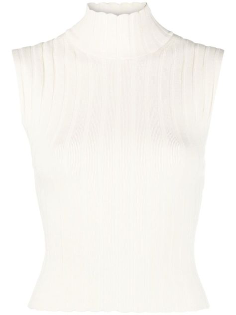 White Mock Neck Top Outfit, Mock Neck Top Outfit, Trio Outfits, White Mock Neck Top, White Mock Neck, Mock Neck Tank, White Sleeveless Top, Cream Tops, Silky Dress