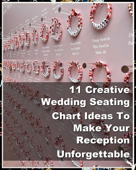 Discover 11 creative wedding seating chart ideas that will elevate your reception and leave a lasting impression on your guests. From rustic designs to elegant displays, these innovative concepts will help you organize your seating in style. Whether you prefer a classic layout or a unique twist, our curated list of wedding seating chart ideas will inspire you to create a memorable experience for everyone at your celebration. Let your creativity shine! Sweet 16 Seating Chart Ideas, Cheap Seating Chart Ideas, Creative Seating Chart Wedding, Creative Wedding Seating Chart, Seating Chart Ideas Wedding, Unique Wedding Seating Chart Ideas, Creative Seating Chart, Unique Seating Chart Wedding, Unique Seating Chart