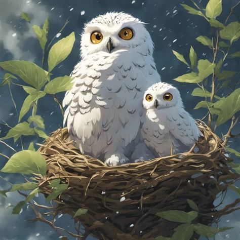 Baby snow owl and mom - AI Generated Artwork - NightCafe Creator Snow Owl Illustration, Baby Snow, Inktober 2024, Baby In Snow, Snow Owl, Owl Illustration, Art Generator, Free Fun, Deep Colors