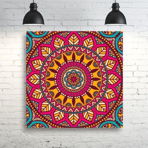 Rajasthan Painting Canvases, Mandala Art With Acrylic Paint, Mandala Painting Canvases, Boho Art Drawings, Mandala Art Therapy, Modern Art Paintings Abstract, Mandala Design Pattern, Beautiful Art Paintings, Mandala Art Lesson