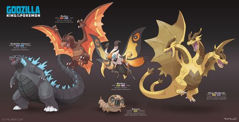 Robot Pokemon, Rj Palmer, Godzilla Funny, Godzilla Comics, Godzilla Wallpaper, All Godzilla Monsters, Pokemon Breeds, Pokemon Oc, Pokemon Pokedex