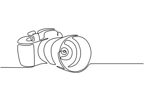 Photography Line Art, Simple Camera Tattoo, Camera Illustration Design, Photography Doodle, Photographer Drawing, Camera Outline, Photography Vector, Camera Tattoos, Camera Illustration