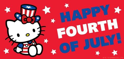 4th of july 4th Of July Songs, July Hello, Independence Day Wishes, Hello Kitty Printables, Hello Kitty Aesthetic, Kitty Images, Happy Fourth Of July, Hello Kitty Birthday, Hello Kitty Art