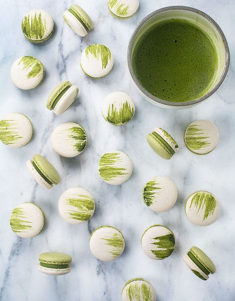 Matcha Macarons, Macaron Flavors, The Matcha, Macaroon Recipes, Fruit Puree, Macaron Recipe, Organic Tea, Perfect Cookie, Matcha Tea