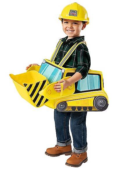 Toddler Ride-Along Bulldozer Costume - Spirithalloween.com Bulldozer Costume, Dump Truck Costume, Piggyback Costume, Digger Costume, Costumes With Glasses, Truck Costume, Zebra Costume, Toddler Boy Costumes, Spirit Halloween Costumes