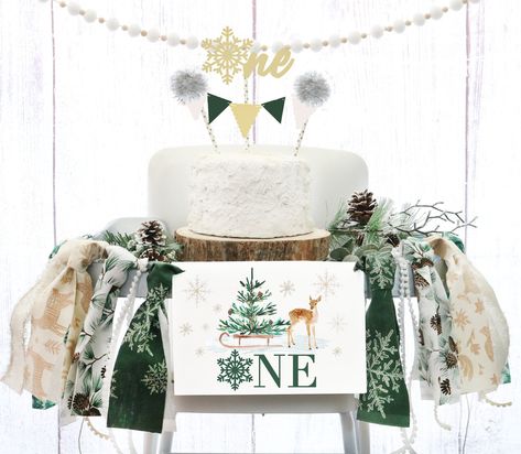 Winter One Derland First Birthday Boy, Winter Kids Birthday Party Ideas, Onederland Birthday Party Boy, Winter 1st Birthday Party Boy, Winter Birthday Party Boy, Winter First Birthday Themes, Onederland Highchair Banner, Winter Woodland Birthday Party, Winter Onederland Party Boy