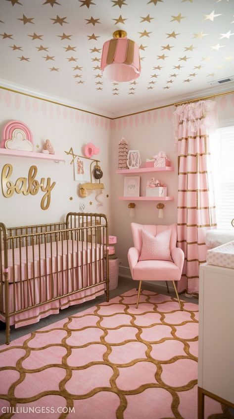 Discover 21 dreamy girly nursery ideas that combine charm, style, and functionality. From whimsical themes to soft pastel palettes, these ideas will help you craft the perfect space for your little one. Perfect for any parent seeking inspiration to create a magical and comforting nursery environment. Hot Pink Nursery, Affordable Nursery Ideas, Newborn Baby Room Ideas, Girly Nursery Ideas, Affordable Nursery, Colourful Nursery, Girly Nursery, Dreamy Space