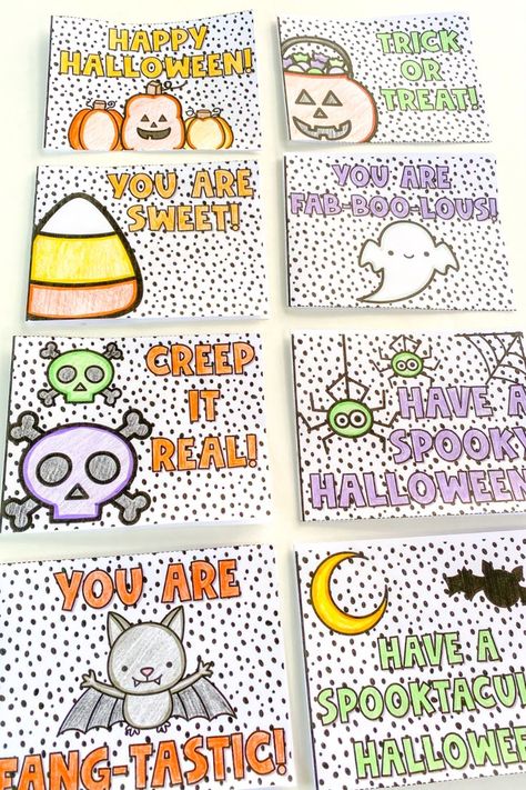 Halloween Letters For Boyfriend, Easy Halloween Cards To Make, Halloween Sayings For Cards, Halloween Notes, Notes For Friends, Halloween Cards Diy, Punny Cards, Letters To Boyfriend, Halloween Letters