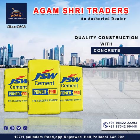 Agam Shri Traders "Quality Construction with Concrete." Call us: +91 98422 22293 / 87542 99448. #agam #agamcement #strong #cement #announcement #mealreplacement #positivereinforcement #cementerio #cemento #commencement #renforcementmusculaire #babyannouncement #productplacement #replacement #enhancement #publicserviceannouncement #semplicemente #cementeryAgam Creative Post, Public Service Announcement, Positive Reinforcement, Baby Announcement, Cement, Quick Saves