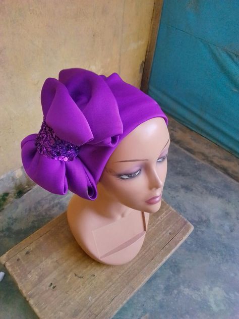 Beautiful handmade turban cap from @Haddasah signaturez Turban Cap, Hair Turban, Fascinator Headband, Head Gear, Fashion Cap, Turban Style, African Beads, Turbans, Caps For Women