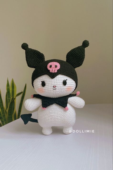 Free Kuromi Crochet Pattern, Kuromi Crochet Pattern Free, Kuromi Crochet Pattern, Kuromi Amigurumi, Teddy Bear Pattern Crochet, Bear Pattern Crochet, Kuromi Pattern, Amigurumi Design, Crochet Wallet