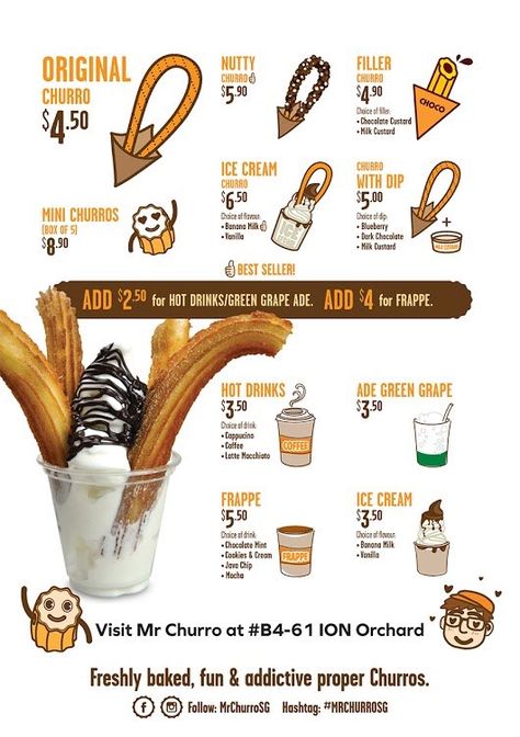 Churreria Ideas, Churro Ice Cream, Custard Ice Cream, Churros Recipe, Food Business Ideas, Chocolate Stores, Bubble Tea Shop, Bubble Waffle, Chocolate Roll