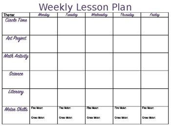 Free Preschool Lesson Plans Template Luxury Weekly Preschool Lesson Plan Template by the Classic Kindergarten Lesson Plans Template, Toddler Lesson Plans Template, Preschool Weekly Lesson Plans, Weekly Lesson Plan, Preschool Lesson Plan Template, Weekly Lesson Plan Template, Lesson Plan Template Free, Toddler Lessons, Lesson Plans For Toddlers