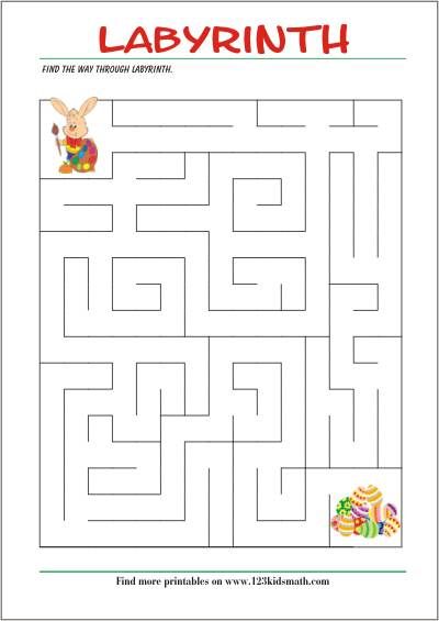 Labyrinth - find the way - Free printable pages for kids Find The Way Puzzle, Labyrinth For Kids, Free Printable Mazes For Kids, Free Printable Mazes, Mazes For Kids Printable, Maze Worksheet, Printable Mazes, Homeschool Writing, Mazes For Kids