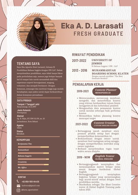 Job Resume Format, Social Media Content Creator, I Am A Teacher, Creative Cv Template, Bussines Women Lifestyle, Creative Cv, Job Resume, Resume Format, Curriculum Vitae