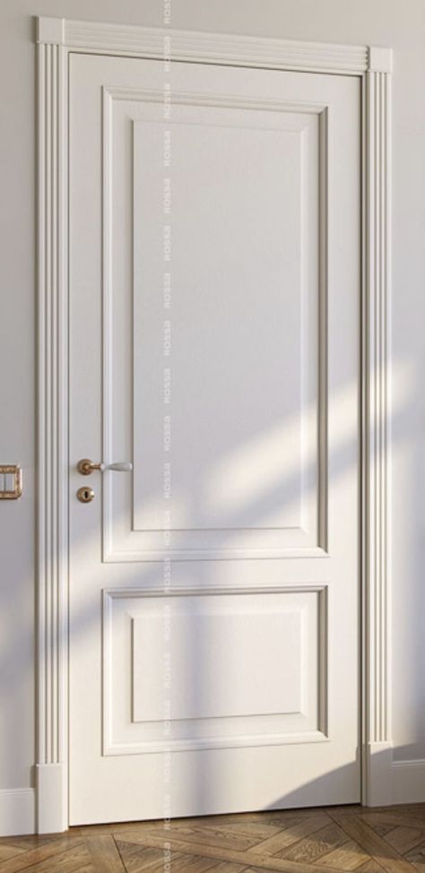 Classic Indoor Doors, Interior Design Doors Modern, Modern Traditional Interior Doors, Interior Doors Traditional, Molding Door Design, Doors With Moulding, Doors Interior Classic, Parisian Doors Interior, Transitional Style Interior Doors