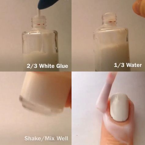 DIY peel off base-coat! Also use it under glitter polish for easy removal. Make Nails Grow, Grow Nails Faster, Nail Polish Hacks, Glitter Polish, Flot Makeup, Mode Tips, Pedicure Designs, How To Grow Nails, Diy Nail Art