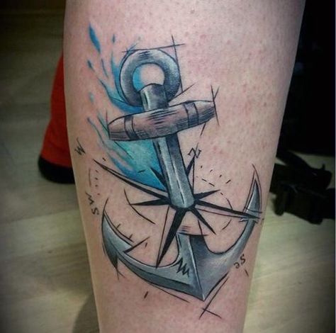 Compose and anchor Anchor And Compass Tattoo, Marine Tattoos, Anker Tattoo Design, Traditional Tattoo Outline, Navy Tattoos, Compass Rose Tattoo, See Tattoo, Anchor Tattoo Design, Anker Tattoo