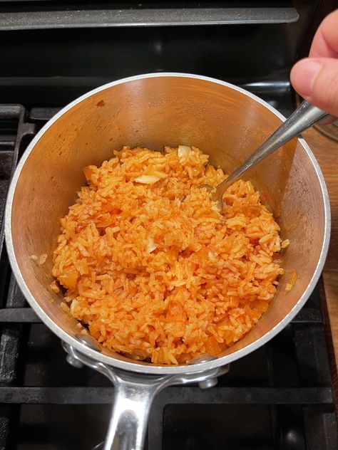 Simple Restaurant-Style Mexican Red Rice (Arroz Rojo) - Zero-Waste Chef Red Rice Recipe Mexican, Mexican Rice Recipe Restaurant Style, Mexican Red Rice, Homemade Mexican Rice, Homemade Tomato Paste, Tomato Paste Recipe, Red Rice Recipe, Simple Restaurant, Homemade Vegetable Broth