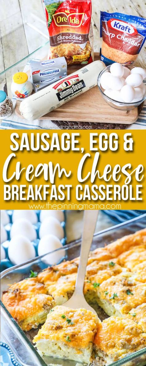 Cream Cheese Breakfast Casserole, Eggs And Cream Cheese, Cream Cheese Breakfast, Best Breakfast Casserole, Hashbrown Breakfast Casserole, Cheese Breakfast, Breakfast Casserole Easy, Breakfast Casseroles, Sausage And Egg