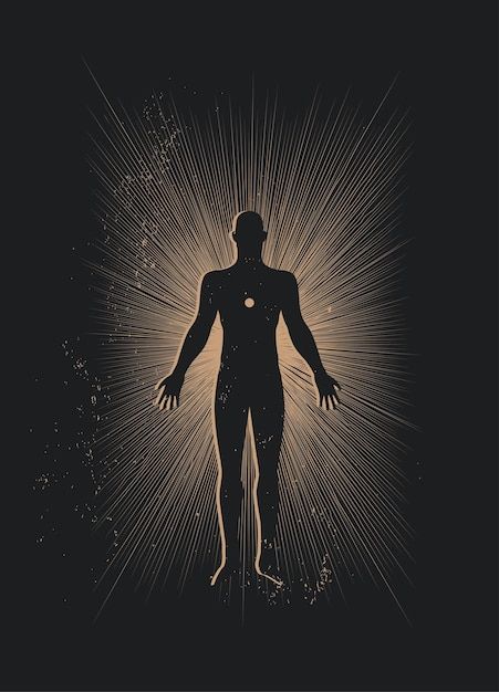 Vector human body and soul or wisdom or ... | Premium Vector #Freepik #vector #soul #body-silhouette #body #escape Enlightenment Tattoo, Meditation Vector, Body Logo Design, Human Logo Design, Eternal Soul, Human Vector, Soul Tattoo, Human Body Art, Soul Design