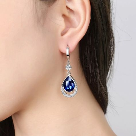 “Add a touch of elegance to your look with indigo earrings from Glamzme! Shine with elegance and beauty with this unique piece that will highlight your beauty with its wonderful glamour. Get it now from our website and give yourself a touch of luxury and style.💎 Glamzme.com Indigo Earrings, Sapphire Drop Earrings, Silver Water, Get It Now, Water Drop, 925 Sterling Silver Jewelry, Earrings For Women, Charm Jewelry, Party Gifts