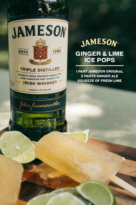 Jameson Cocktails, Bartender Drinks Recipes, Bartender Drinks, Jameson Irish Whiskey, Whisky Cocktails, Whiskey Drinks, Boozy Drinks, Ice Pops, Irish Whiskey