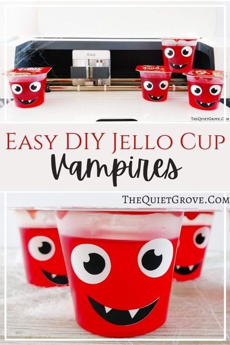 Diy Jello, Halloween Mat, Cups Vinyl, Halloween Jello, Halloween Food Crafts, Jello Cups, Easy Halloween Food, Kids Lunches, Modern Halloween