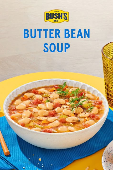 You butter believe this Butter Bean Soup will become a suppertime staple. Tender butter beans and fresh vegetables make this a protein-forward dish for any dinner Butter Bean Recipes, Butter Bean Soup, Butter Beans Recipe, Canned Butter, Chowder Soup, Bean Soup Recipes, Butter Beans, Ground Turkey Recipes, Soup And Stew