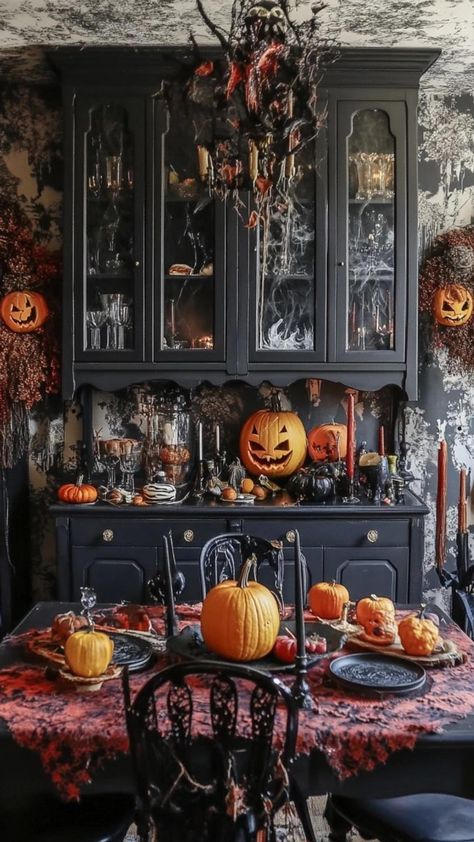 Transform your kitchen into a Halloween haven with these wickedly wonderful decor ideas. Replace regular canisters with spooky versions featuring grinning jack-o-lanterns and friendly ghosts. Hang a garland of mini pumpkins and autumn leaves across your window. Display a collection of vintage Halloween postcards on a magnetic board. Add whimsical touches like a witch's broom propped in the corner and a black cat-shaped cookie jar. These enchanting elements will infuse your kitchen with Halloween Halloween Kitchen Decor, Kitchen Decor Ideas, Halloween Kitchen, Witch Broom, Friendly Ghost, Spatulas, Mini Pumpkins, Magnetic Board, Shaped Cookie