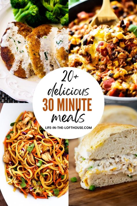 20+ Delicious 30 Minute Meals - Life In The Lofthouse Family Friendly Meals Dinners, Life In The Lofthouse, Meals Dinner, 30 Min Meals, Meals To Make, Comfort Dishes, Kraft Recipes, Loft House, Make Ahead Meals