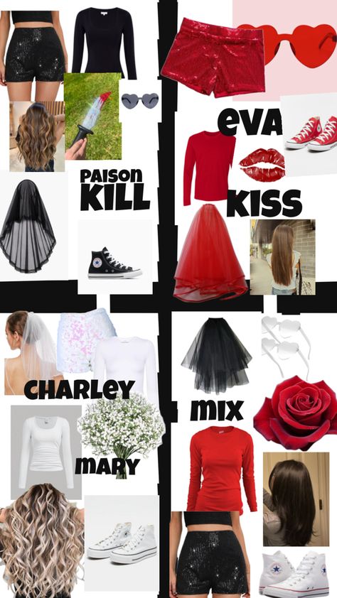 me and my friends made a kiss mary kill idea for anyone out there!! Kiss Marry Kill Halloween Costume, Kill Halloween Costume, Kiss Halloween Costumes, Kill Costume, Bff Couple, Kiss Marry Kill, Halloween Kiss, Kiss Costume, Inside Out Characters