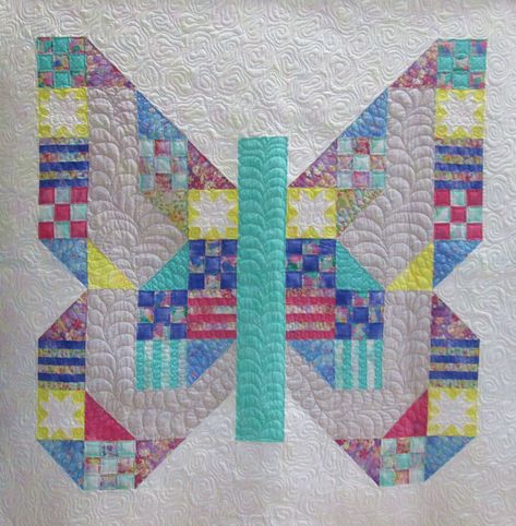 Butterfly Patch Quilt, Quilt Butterfly, Patchwork Butterfly, Butterfly Quilts, Butterfly Patchwork, Butterfly Quilt Pattern, Charm Square Quilt, Butterfly Patch, Scrappy Quilt Patterns