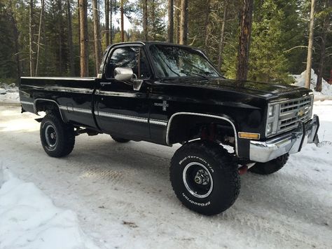 1987 Chevrolet Silverado 1500 V10 4×4 Black on Black, Lifted 1987 Chevy Silverado, Tundra Truck, Chevy Trucks Silverado, Trucks Lifted Diesel, Mud Trucks, Lifted Chevy, Lifted Chevy Trucks, Lifted Cars, Ford Pickup Trucks