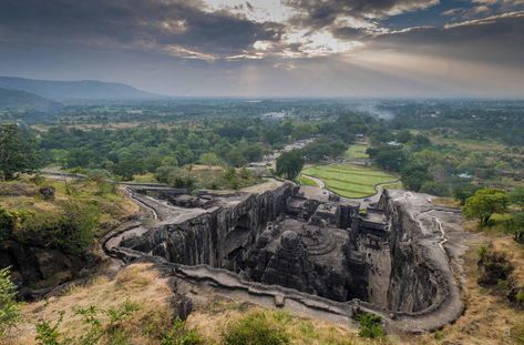 Kailasa temple, India Karnataka Architecture, Kailasa Temple, Ellora Caves, Indian Artwork, Romantic Escapes, Honeymoon Destinations, Unesco World Heritage Site, Unesco World Heritage, Heritage Site