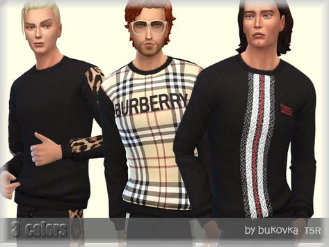 bukovka's Sweater Male Male Sweaters Sims 4 Cc, Sims 4 Cc Male Clothing Sweaters, Sims 4 Cc Oversized Sweater Male, Sims4 Cc Clothing Male Hoodie, Sims 4 Male Hoodie, Male Sweaters, Burberry Men, Sims Community, Lace Shirt