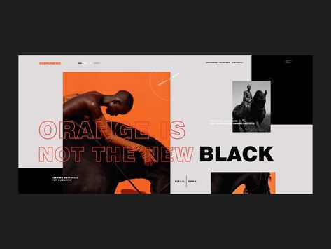 Orange is NOT the new black by Greta Bell on Dribbble Orange Website Design, Red Black Website, Orange And Black Branding, Black And Red Website Design, Orange Website, Orange Layout, Orange And Black Website Design, Orange Branding, Orange Web