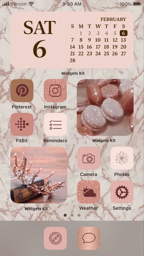 iOS15でアイコンをおしゃれに！iPhoneホーム画面のアイコンの変え方は？ Iphone Homescreen Ideas Pink, Background Widget Ideas, Widget Ideas Pink, Background Widget, Bild Gold, Rose Gold Ipad, Custom Widgets, Gold App, Rose Gold Aesthetic