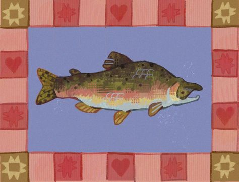 fishtober day 04: pink salmon (oncorhynchus gorbuscha) – @troutpaws on Tumblr Salmon Illustration, Salmon Drawing, Illustration Tumblr, Pink Fish, Salmon Fish, Salmon Pink, Sea Creatures, On Tumblr, Art Inspo