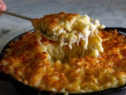 Macaroni au Gratin Recipe | Ashley Christensen | Food Network Ashley Christensen, Cheese Gratin, Meat Entrees, Food Network Chefs, Savory Food, Cod Recipes, Hot Dishes, Mac Cheese, James Beard