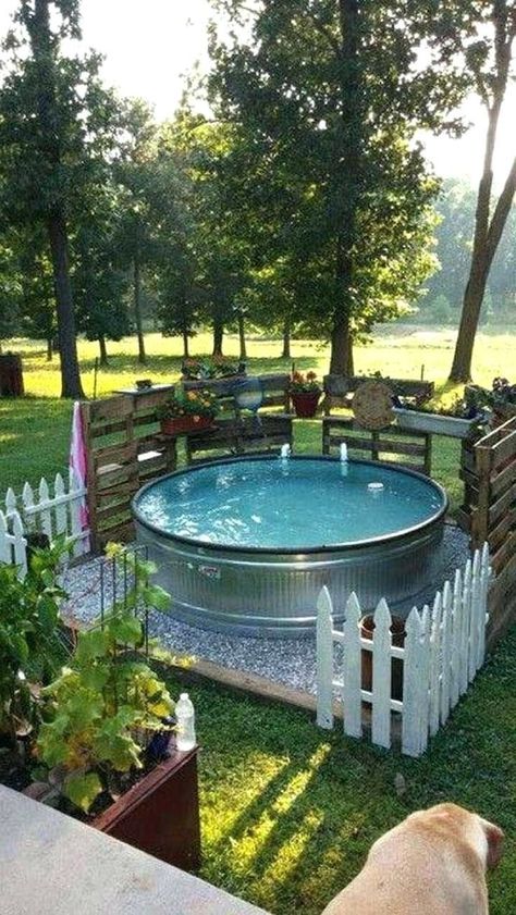 4x4 Garden, Stock Tank Pool Diy, Pools For Small Yards, Small Swimming Pools, Stock Tank Pool, Tank Pool, Small Pool Design, Stock Tank, Above Ground Swimming Pools