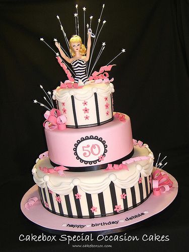 Melanie Robertson's Barbie 50th Birthday | Flickr - Photo Sharing! 50th Birthday Cake Images, 50th Birthday Cake For Women, Barbie Birthday Cake, 50th Cake, Unique Birthday Cakes, Birthday Cakes For Women, 50th Birthday Cake, Barbie Cake, Cakes For Women