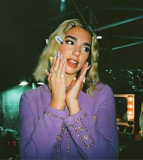 Dua Lipa, My Heart, Behind The Scenes, A Woman, Purple, Hair